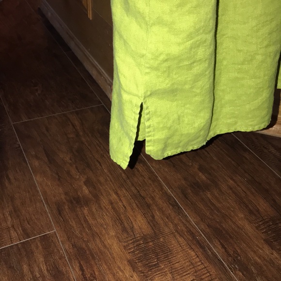 Women’s Sutton Studio Green 100%Linen Long Sleeve Button Shirt - Size 2X - Picture 3 of 5